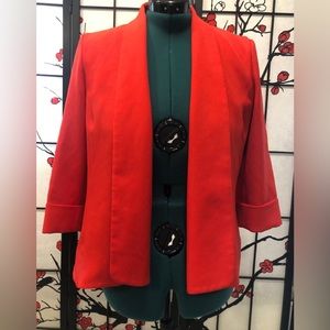 Red 3/4 sleeve blazer size 10